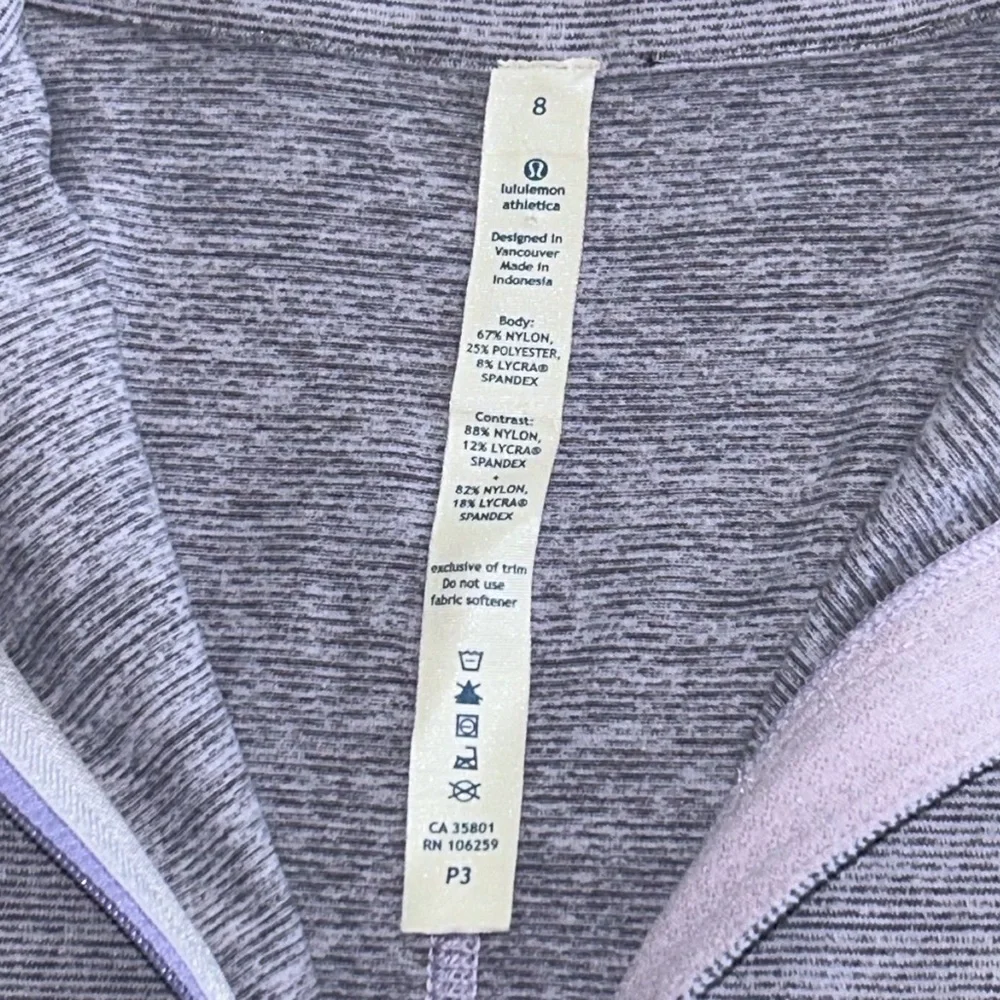 Lululemon Reflective Run Full Tilt Pullover Half Zip Top - 8 - Purple, Gray